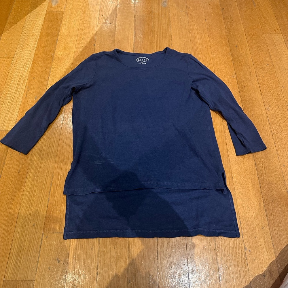 Navy Blue Long Sleeve Top